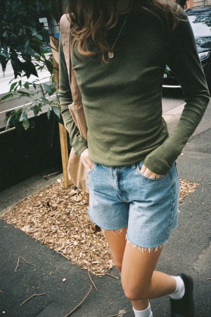 Topy Brandy Melville Leah Basic Olivy Zelené | CZ PSGQX-2374