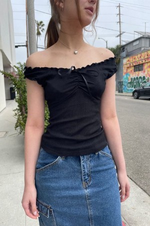 Topy Brandy Melville Malena Černé | CZ JHUXY-3026