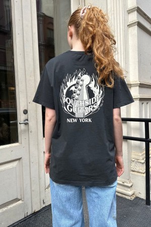 Topy Brandy Melville Penelope Southside Guitars Černé | CZ IEYRT-3567