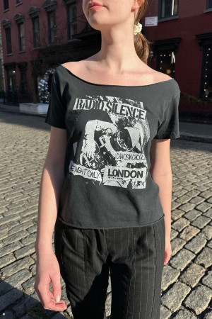 Topy Brandy Melville Robyn Radio Silence London Tmavě Šedé | CZ LVMCZ-9874
