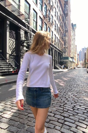 Topy Brandy Melville Sonia Bow Bílé | CZ LUIJY-1547